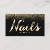 金ゴールドモダン紙吹雪ネイルサロンマニキュリスト 名刺 (正面)