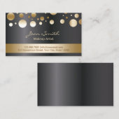 金ゴールドモダン紙吹雪メイクアップアーティスト美しいサロン 名刺 (正面/裏面)