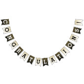 金ゴールドモダン紙吹雪卒業 バンティングフラッグ (全)