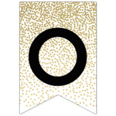 金ゴールドモダン紙吹雪卒業 バンティングフラッグ (第2の旗)