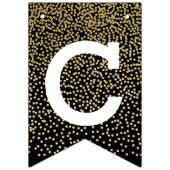 金ゴールドモダン紙吹雪卒業 バンティングフラッグ (第1の旗)