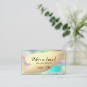 金ゴールドモダン紙吹雪、金ゴールドブラシストロークホログラフィック 紹介カード (スタンド正面)