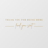 金ゴールドモダン結婚の座席表鏡デカール ウィンドウサイン (シート)