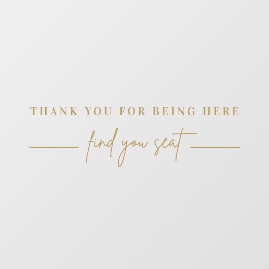 金ゴールドモダン結婚の座席表鏡デカール ウィンドウサイン (シート)