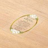 金ゴールドモダン結婚アクリル招待状 アクリル招待状 (レイダウン)