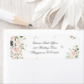 金ゴールドモダン結婚フローラ差出人住所ラベル ラベル (インサイチュ)