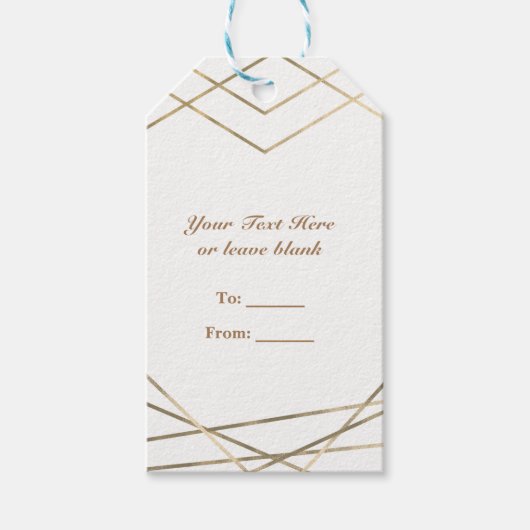 金ゴールドモダン線グラムパーティーの好意 ギフトタグ (正面)