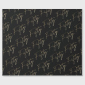 金ゴールドモダン脚本50歳の誕生日パーティー ラッピングペーパー (フラット)