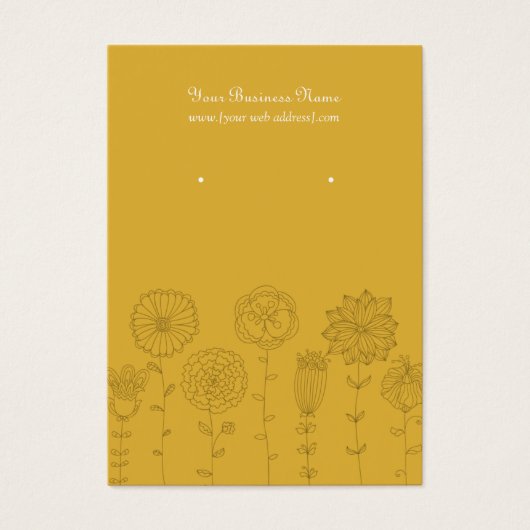 金ゴールドモダン花カスタムイヤリングカード (正面)