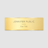 金ゴールドモダン華やかなスタッフのエレガント従業員 名札 (正面)