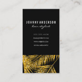 金ゴールドモダン葉スタイル鋏 予約カード (裏面)