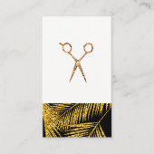 金ゴールドモダン葉スタイル鋏 予約カード (正面)