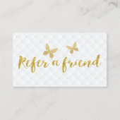 金ゴールドモダン蝶が友達を参照 紹介カード (正面)