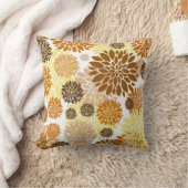 金ゴールドモダン褐色花模様装飾用クッション クッション (ブランケット)