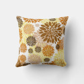 金ゴールドモダン褐色花模様装飾用クッション クッション (裏面)