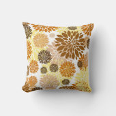 金ゴールドモダン褐色花模様装飾用クッション クッション (正面)