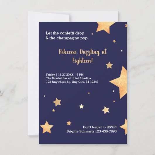 金ゴールドモダン誕生日 (正面)