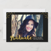 金ゴールドモダン退院写真修士会 招待状 (正面)