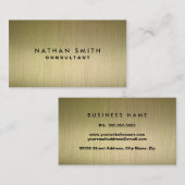 金ゴールドモダン金属プロフェッショナル名刺 名刺 (正面/裏面)