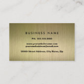 金ゴールドモダン金属プロフェッショナル名刺 名刺 (裏面)