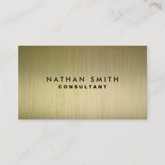 金ゴールドモダン金属プロフェッショナル名刺 名刺 (正面)