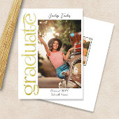 金ゴールドモダン院卒業2写真コラージュ卒業 案内状