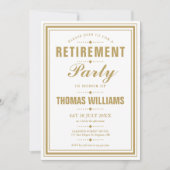 金ゴールドモダン除エレガント去パーティー 招待状 (正面)