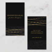 金ゴールドモダン黒 |石板 名刺 (正面/裏面)