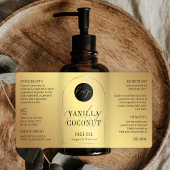 金ゴールドモダン60mlコスメティックボトルラップのまわりにラベル ラベル