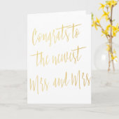 金ゴールドモダン「おめでとうはミセス・アンド・ミセスに」 カード (黄色い花)