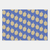 金ゴールドモダン(ユダヤ教)メノラードレデルオリーブブランチドーブ ラッピングペーパーシート (正面3)