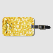 金ゴールドモダン《写真》ぼけ味荷物札 ラゲッジタグ (正面横)