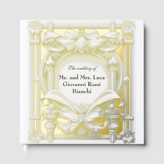 金ゴールドモチーフアトリエ結婚のホイルのゲストブック ゲストブック (正面)