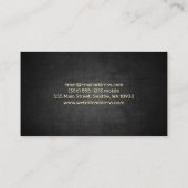 金ゴールドモデル |黒いテクスチャの背景 名刺 (裏面)