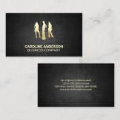 金ゴールドモデル |黒いテクスチャの背景 名刺 (正面/裏面)