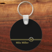 金ゴールドモノクロ キーホルダー (正面)