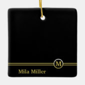 金ゴールドモノクロ セラミックオーナメント (正面)