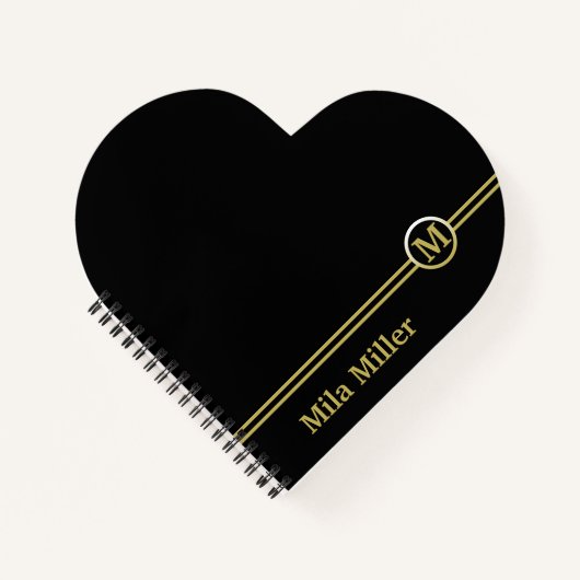 金ゴールドモノクロ ノートブック (正面)