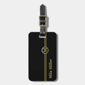 金ゴールドモノクロ ラゲッジタグ (正面縦)
