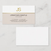 金ゴールドモノグラエレガントムお洒落プロフェッショナルデザイン 名刺 (正面/裏面)