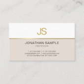 金ゴールドモノグラエレガントムお洒落プロフェッショナルデザイン 名刺 (正面)