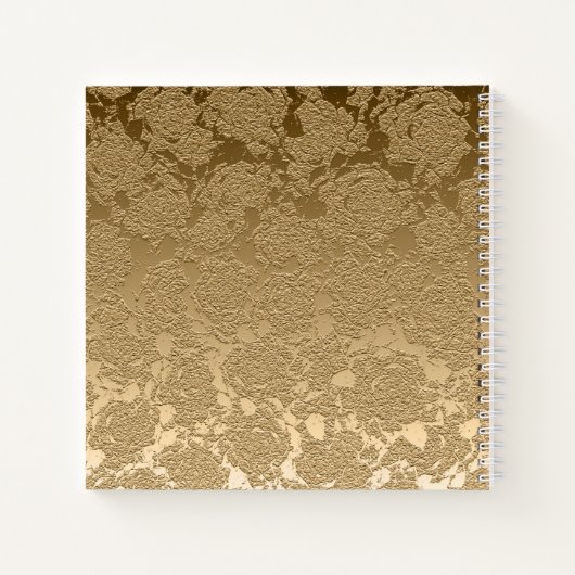 金ゴールドモノグラエレガントムモダン結婚グラム ノートブック (裏面)