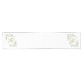 金ゴールドモノグラエレガントモダンムグリーンショート ショートテーブルランナー (横)