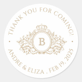 金ゴールドモノグラムありがとうござ来う ラウンドシール