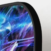 金ゴールドモノグラムとホワイトネーム結晶抽象芸術 ピックルボールラケット (左詳細)