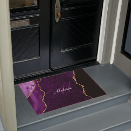 金ゴールドモノグラムのと紫のアゲート ドアマット