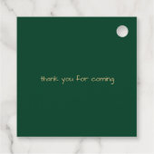 金ゴールドモノグラムのの紋章とフォレストグリーン結婚ズ フェイバータグ (裏面)