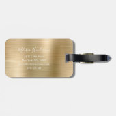 金ゴールドモノグラムのグリッタードリップブラッシュドメタル ラゲッジタグ (裏面横)