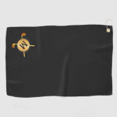 金ゴールドモノグラムのゴルフボール及びクラブ ゴルフタオル (横)