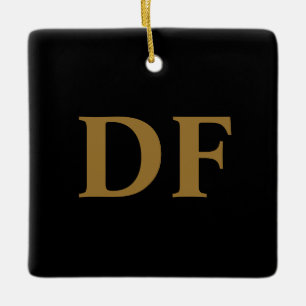 金ゴールドモノグラムのセラミックオーナメント セラミックオーナメント